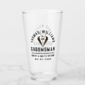 Trauzeuge Elegant Black Tuxedo Wedding Geschenk Glas (Vorderseite)