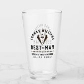 Trauzeuge Elegant Black Tuxedo Wedding Geschenk Glas (Vorderseite)