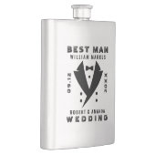 Trauzeuge Elegant Tuxedo Black Typograpgy Wedding Flachmann (Rechts)