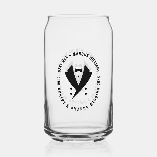 Trauzeuge Elegant Tuxedo Wedding Dosenglas (Vorderseite)