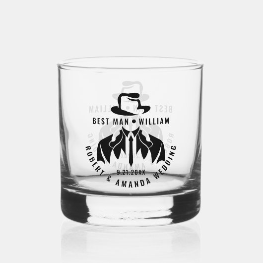 Trauzeuge Elegant Tuxedo Wedding Whiskyglas (Vorderseite)