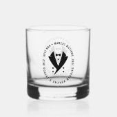 Trauzeuge Elegant Tuxedo Wedding Whiskyglas (Rückseite)