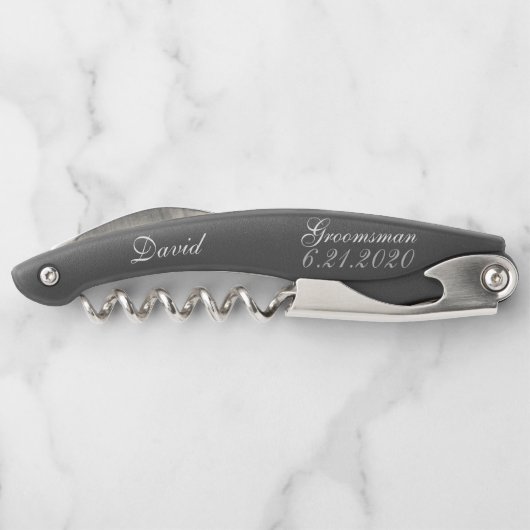 Trauzeuge Elegant Wedding Corkschrauben Kellnermesser (Rückseite)