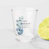 Trauzeuge Eukalyptus Greenerity Wedding Custom Sho Schnapsglas (Vorderseite)