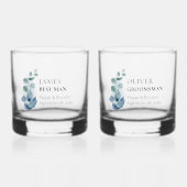 Trauzeuge Eukalyptus Greenerity Wedding Custom Whiskyglas (Vorderseite)