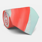 Trauzeuge Farbblock-Koralle+Münze Krawatte (Gerollt)