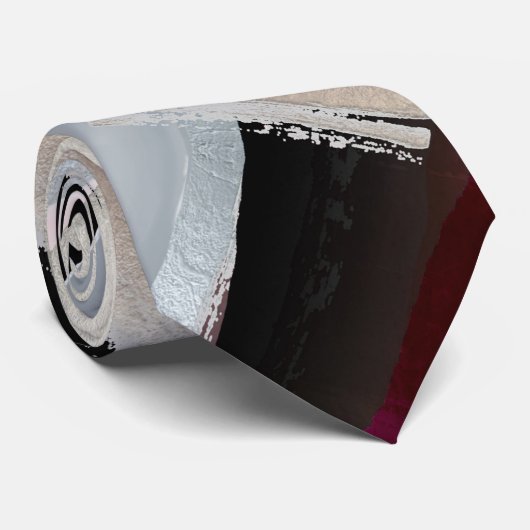 Trauzeuge Farbblock Rose Gold Blush Burgund Krawatte (Gerollt)