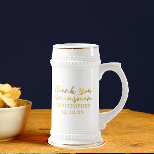 Trauzeuge Faux-Folie Danke Bierkrug Bierglas