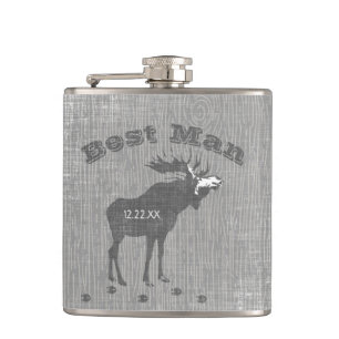 Trauzeuge Flasche Vintage Elch Flachmann