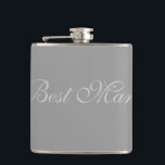 Trauzeuge Flask Flachmann<br><div class="desc">Flasche für den Trauzeuge in Silber gezeigt. Passen Sie dieses Objekt an oder kaufen Sie,  wie es ist.</div>