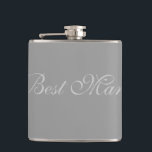 Trauzeuge Flask Flachmann<br><div class="desc">Flasche für den Trauzeuge in Silber gezeigt. Passen Sie dieses Objekt an oder kaufen Sie, wie es ist.</div>