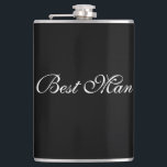 Trauzeuge Flask Flachmann<br><div class="desc">Der Kolben für den Trauzeuge wird in Schwarzweiß dargestellt. Passen Sie dieses Objekt an und fügen Sie einen Namen hinzu oder kaufen Sie,  wie es ist.</div>