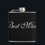 Trauzeuge Flask Flachmann<br><div class="desc">Flasche für den schwarz-weißen Trauzeuge. Passen Sie dieses Objekt an oder kaufen Sie, wie es ist.</div>