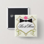 Trauzeuge Fliege Hochzeit Abzeichen Button (Vorne & Hinten)