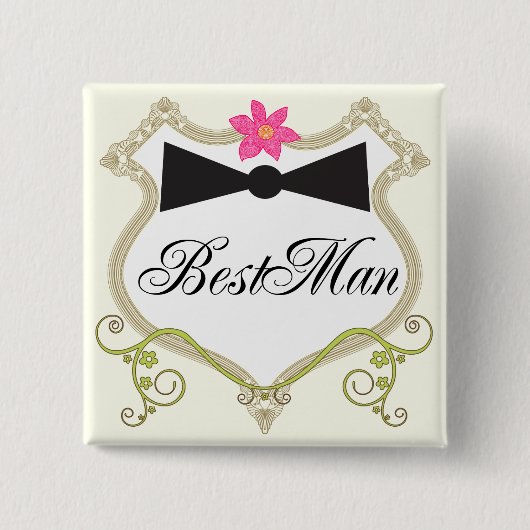 Trauzeuge Fliege Hochzeit Abzeichen Button (Vorderseite)