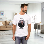 Trauzeuge Foto Bachelor Party T-Shirt<br><div class="desc">Personalisieren und fügen Sie ein Foto in den runden Rahmen ein. Einen Namen hinzufügen</div>