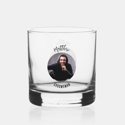 Trauzeuge Foto Bachelor Party Whiskyglas (Rückseite)