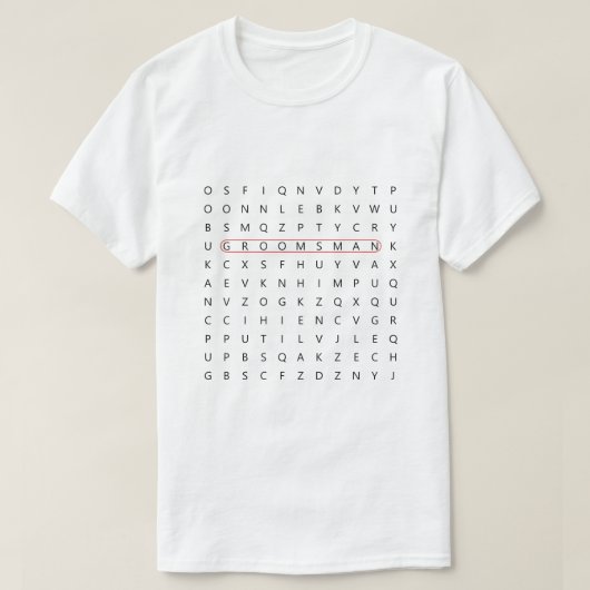 Trauzeuge Fun Wedding Word Search Bachelor Party T T-Shirt (Design vorne)