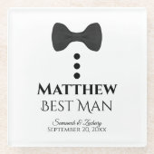 Trauzeuge Gastgeschenk Hochzeit Fun Mock Tuxedo Bl Glasuntersetzer (Vorderseite)
