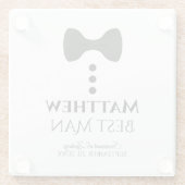 Trauzeuge Gastgeschenk Hochzeit Fun Mock Tuxedo Bl Glasuntersetzer (Rückseite)