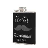 Trauzeuge Gastgeschenk Hochzeit Mustache Flachmann (Links)