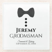 Trauzeuge Gastgeschenk Hochzeit Niedlich Tuxedo Sc Glasuntersetzer (Vorderseite)