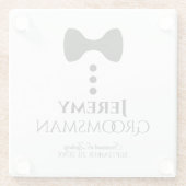 Trauzeuge Gastgeschenk Hochzeit Niedlich Tuxedo Sc Glasuntersetzer (Rückseite)