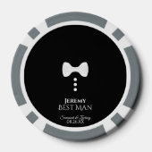 Trauzeuge Gastgeschenk Hochzeit Niedlich White Bow Pokerchips (Rückseite)