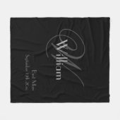 Trauzeuge Geschenk Elegante Monogram Chic Script B Fleecedecke (Vorderseite (Horizontal))