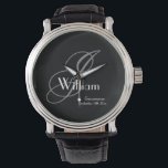 Trauzeuge Geschenk elegante Monogramm und Name Cla Armbanduhr<br><div class="desc">Trauzeuge Trauzeugen geben elegante Monogramme und benennen klassische Uhr. Trauzeuge Moderne Vintage Monogramm Original und Name und Datum klassische Uhr. Fügt diese besondere Touch zu Ihrem Trauzeuge hinzu. Klicken Sie auf diese Vorlage personalisieren, um sie mit Ihrem ersten Monogramm-Nachnamen, Ihrem Vornamen und dem Hochzeitstermin schnell und einfach anzupassen. Trauzeuge Geschenk...</div>