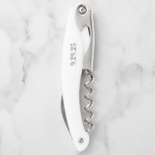 Trauzeuge Geschenk Hochzeit Datum klassische Bache Kellnermesser (Rückseite)