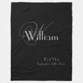 Trauzeuge Geschenk Moderne Monogram Chic Script Bl Fleecedecke (Vorderseite)