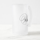 Trauzeuge Geschenk Moderne Monogramm Initial & Nam Mattglas Bierglas (VorderseiteRechts)