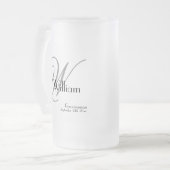 Trauzeuge Geschenk Moderne Monogramm Initial & Nam Mattglas Bierglas (Vorderseite Links)