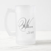 Trauzeuge Geschenk Moderne Monogramm Initial & Nam Mattglas Bierglas (Links)