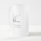 Trauzeuge Geschenk Moderne Monogramm Initial & Nam Mattglas Bierglas (Vorderseite Links)