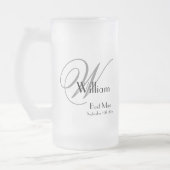 Trauzeuge Geschenk Moderne Monogramm Initial & Nam Mattglas Bierglas (Links)