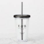 Trauzeuge Geschenk Monogram Hochzeit Personalisier Acryltrinkbecher<br><div class="desc">Monogram personalisierte Hochzeit Acryl Geschenk für Trauzeugen.</div>