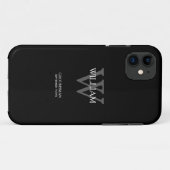 Trauzeuge-Geschenk Monogramm Name Modern Cool Blac Case-Mate iPhone Hülle (Rückseite (Horizontal))