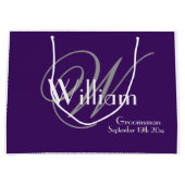 Trauzeuge-Geschenk Monogramm + Name Moderner Coole Große Geschenktüte (Vorderseite)