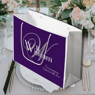 Trauzeuge-Geschenk Monogramm + Name Moderner Coole Große Geschenktüte