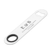 Trauzeuge-Geschenk Personalisiert Black Monogram H Speed Flaschenöffner (Rückseite Schrägansicht)
