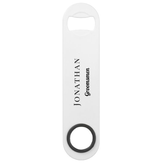 Trauzeuge-Geschenk Personalisiert Black Monogram H Speed Flaschenöffner (Vorderseite)