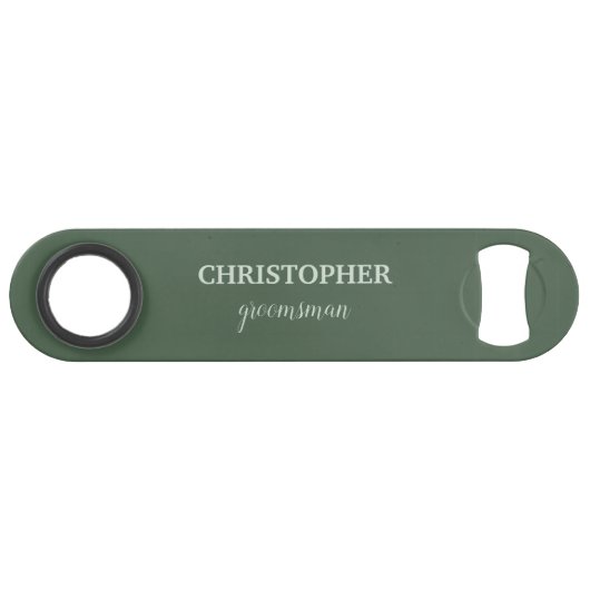Trauzeuge-Geschenk Personalisierte Monogramm Hochz Speed Flaschenöffner (Vorderseite (Horizontal))