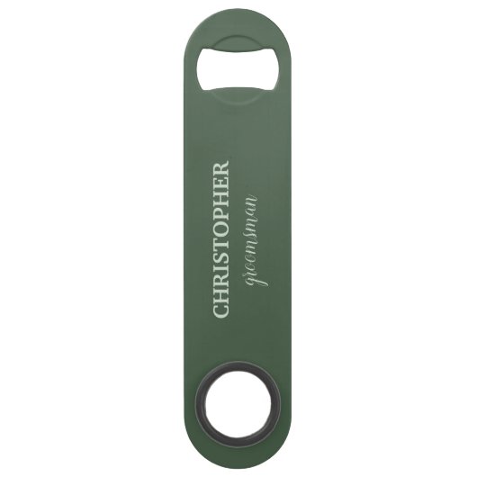 Trauzeuge-Geschenk Personalisierte Monogramm Hochz Speed Flaschenöffner (Vorderseite)