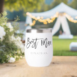 Trauzeuge-Geschenkname Schwarze Kalligrafie<br><div class="desc">Trauzeuge Geschenk Name Schwarze Kalligrafie. Ihr Trauzeuge wird mit diesem stilvollen Geschenk über den Mond kommen,  um ihn an Ihrem Hochzeitstag zu präsentieren! Mit einer eleganten Schrift Typografie,  Trauzeuge und leicht personalisierbaren Namen,  um es zu einem wahrhaft besonderen Geschenk und Sake für ihn zu machen.</div>