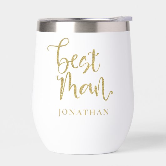 Trauzeuge Gift Name Gold Imitate Glitzer Skript (Links)