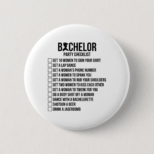 Trauzeuge Groom Squat Men Bachelor versorgt Party Button (Vorderseite)