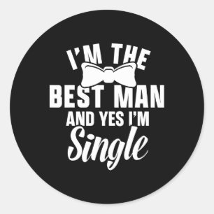 Trauzeuge Groom Squat Men Bachelor versorgt Party Runder Aufkleber