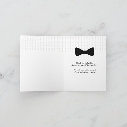 Trauzeuge grüne Weste Dankeschön Karte (Innenseite)